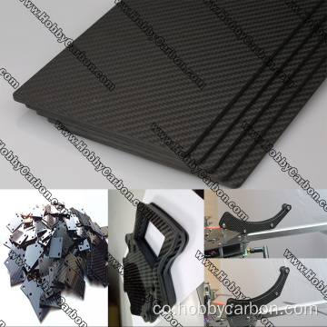 Piastra di taglio CNC in fibra di carbone 3K reale